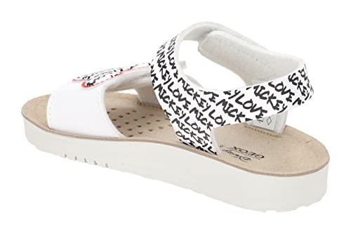 Geox Girl's J Costarei Gi Sandal, White Black, 7.5 UK Child