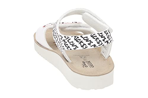 Geox Girl's J Costarei Gi Sandal, White Black, 7.5 UK Child