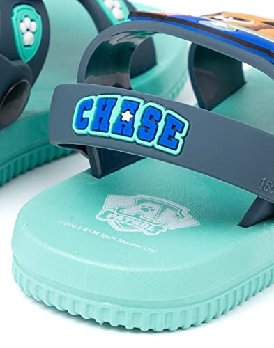 Paw Patrol Boys Sandals | Blue Sliders with Supportive Strap For Kids | Chase The Police Dog Summer Beach Shoes | Fun Rubber Slip-on Pool Footwear Merchandise Gift for Children and Toddlers