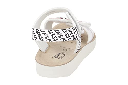 Geox Girl's J Costarei Gi Sandal, White Black, 7.5 UK Child
