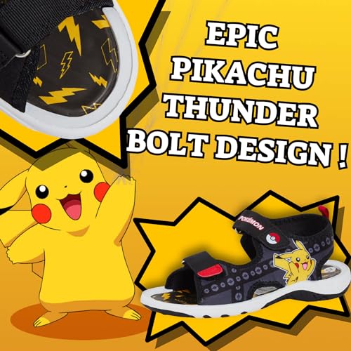 Pokemon Sports Sandals for Boys 13 UK Child Black