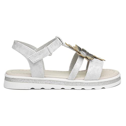 Walkright Girls Silver and Metallic Sandals - Size 9 Child UK - Multicolour