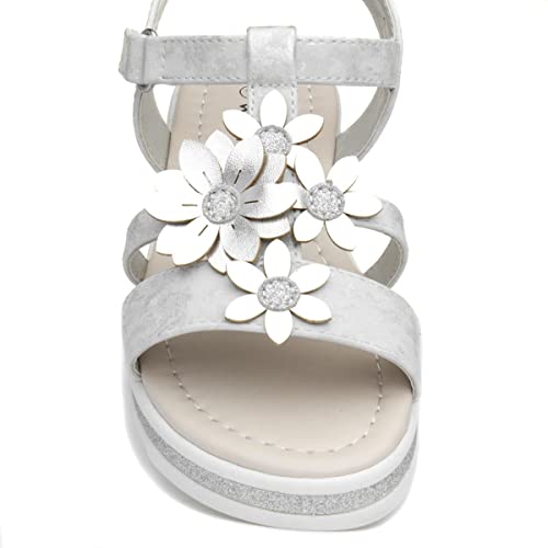 Walkright Girls Silver and Metallic Sandals - Size 9 Child UK - Multicolour