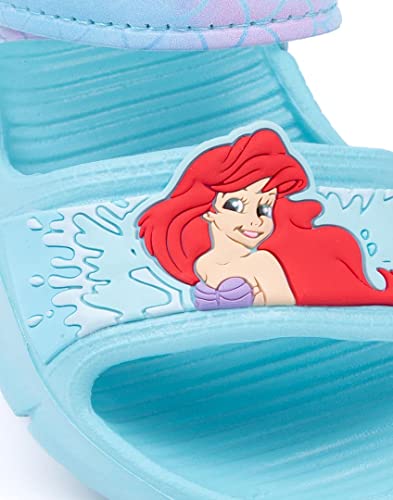 Disney The Little Mermaid Kids Sandals | Girls Ariel Sliders with Supportive Strap | Green Summer Pool & Play Shoes for Toddlers | Slip-on Beach Footwear | Fun Merchandise Gift for Children
