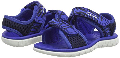 Clarks Surfing Tide Toddler Textile Sandals In Wide Fit Size 8