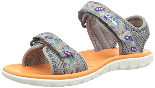 Clarks Surfing Tide K Sandal, Grey, 13 UK Child