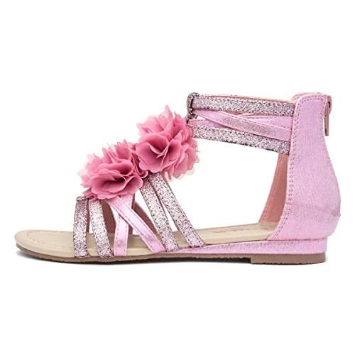 Lilley Girls Pink Glitter Flower Strappy Sandal - Size 12 Child UK - Pink