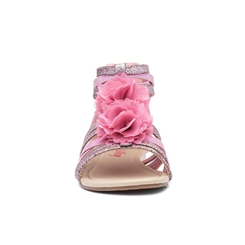 Lilley Girls Pink Glitter Flower Strappy Sandal - Size 12 Child UK - Pink