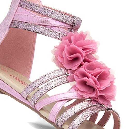 Lilley Girls Pink Glitter Flower Strappy Sandal - Size 12 Child UK - Pink