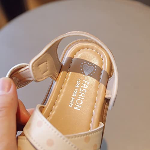 Little Girls Sandals Kids Summer Shoes Toddler Girls Sandals for Beach Park Casual Flowers PU Leather Upper Rubber Sole Size 10 UK Child(29 CN), Pink