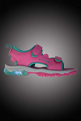 Mountain Warehouse Marine Light-Up Kids Sandals - Childrens Shoes, Soft Neoprene Lined, EVA Footbed, Light Up Soles - Best for Summer, Walking Bright Pink Kids Shoe Size 6 UK