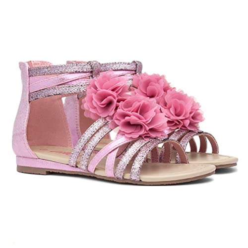 Lilley Girls Pink Glitter Flower Strappy Sandal - Size 12 Child UK - Pink