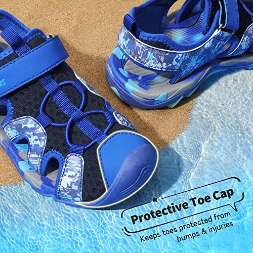 DREAM PAIRS Boys Girls Sandals Closed-Toe Athletic Sport Sandals Summer Outdoor Toddler/Little Kid/Big Kid,SDAS2305K-E,Royal Blue,4 UK/37 (EUR)