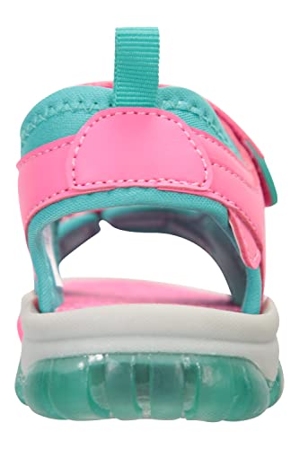 Mountain Warehouse Marine Light-Up Kids Sandals - Childrens Shoes, Soft Neoprene Lined, EVA Footbed, Light Up Soles - Best for Summer, Walking Bright Pink Kids Shoe Size 6 UK
