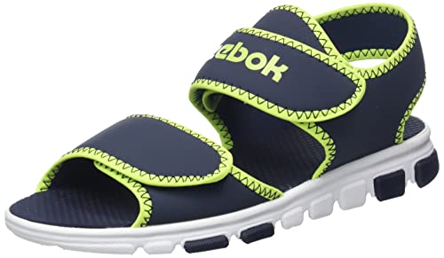 Reebok Wave Glider III Sandals, Vector Navy/Acid Yellow/FTWR White, 9.5 UK Child