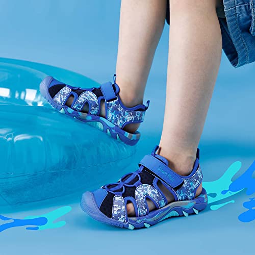 DREAM PAIRS Boys Girls Sandals Closed-Toe Athletic Sport Sandals Summer Outdoor Toddler/Little Kid/Big Kid,SDAS2305K-E,Royal Blue,4 UK/37 (EUR)