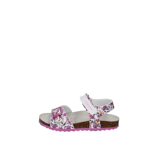Geox B Chalki Girl Sandal, White Fantasy, 7 UK Child