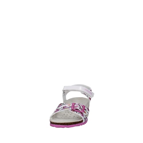 Geox B Chalki Girl Sandal, White Fantasy, 7 UK Child