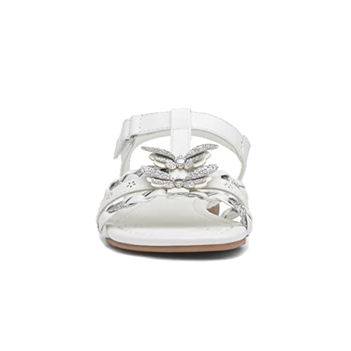 Walkright Kids White and Silver Butterfly Sandals - Size 11 Child UK - White