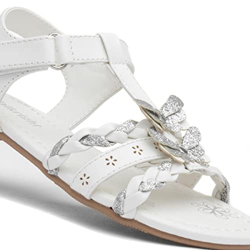 Walkright Kids White and Silver Butterfly Sandals - Size 11 Child UK - White