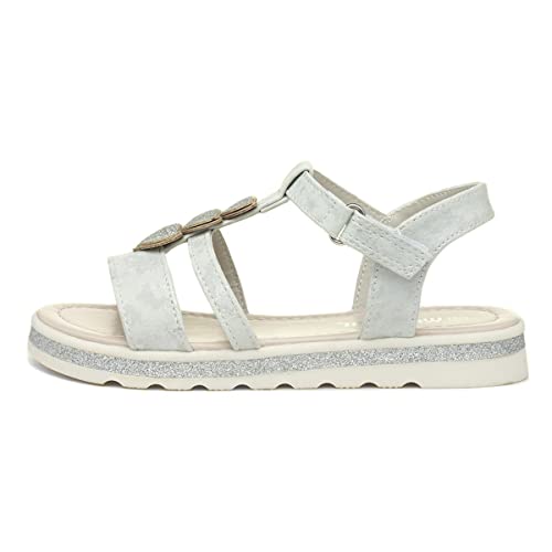 Walkright Girls White Heart Easy Fasten Sandal - Size 13 Child UK - White