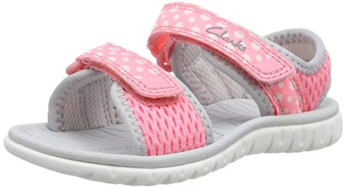 Clarks Girl's Surfing Tide Open Toe Sandals, Pink Pink Combi Pink Combi, 8.5 UK Child