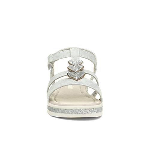 Walkright Girls White Heart Easy Fasten Sandal - Size 13 Child UK - White