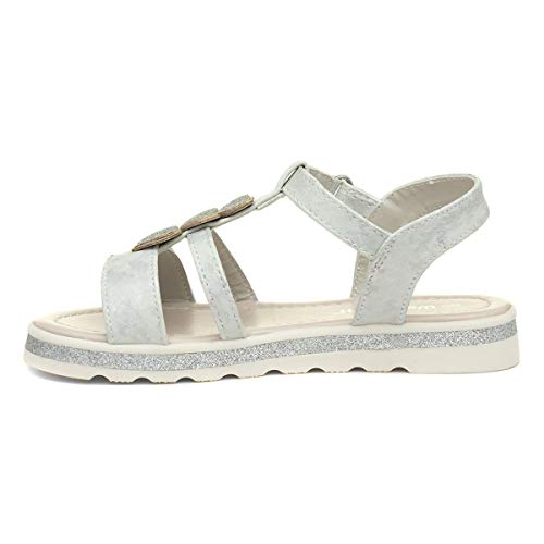 Walkright Girls White Heart Easy Fasten Sandal - Size 13 Child UK - White