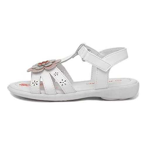 Walkright Girls White Floral Easy Fasten Sandal - Size 8 Child UK - White