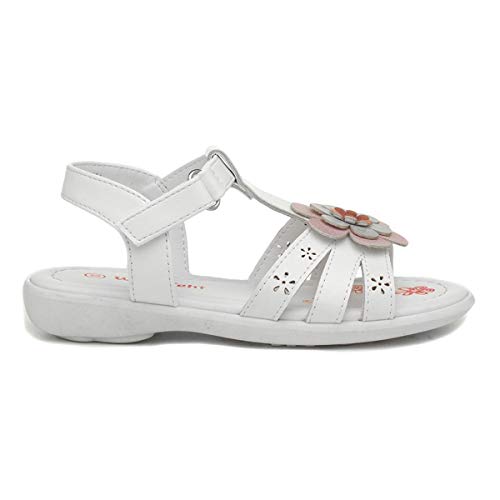 Walkright Girls White Floral Easy Fasten Sandal - Size 8 Child UK - White