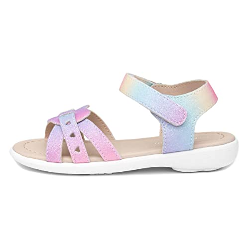 Walkright Girls Rainbow Glitter Heart Sandals - Size 9 Child UK - Multicolour
