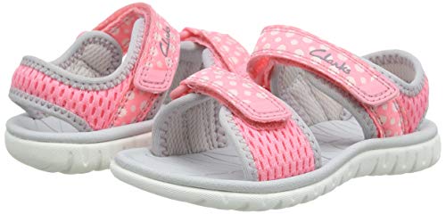 Clarks Girl's Surfing Tide Open Toe Sandals, Pink Pink Combi Pink Combi, 8.5 UK Child