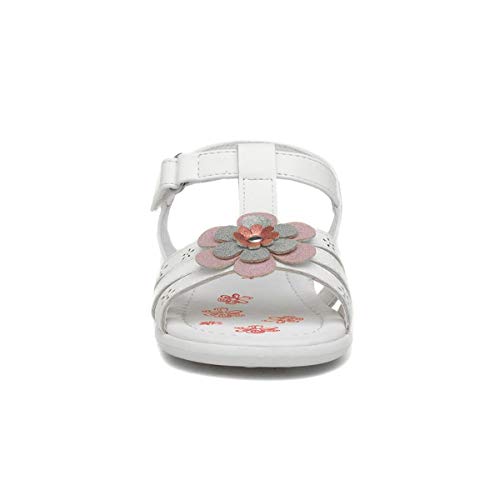 Walkright Girls White Floral Easy Fasten Sandal - Size 8 Child UK - White