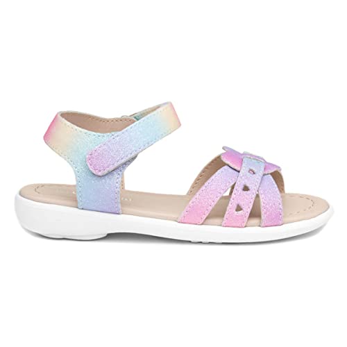 Walkright Girls Rainbow Glitter Heart Sandals - Size 9 Child UK - Multicolour