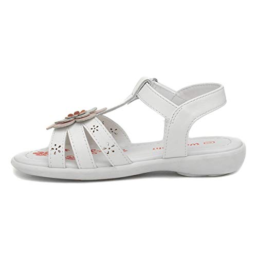 Walkright Girls White Floral Easy Fasten Sandal - Size 8 Child UK - White