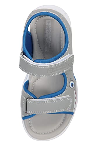 Mountain Warehouse Character Junior Sandals - Neoprene Lined, Touch Strap Fastening, EVA cushioned Girls & Boys Shoes -Best for Summer, Beach, Walking, Hiking & Outdoors Grey Kids Shoe Size 8 UK