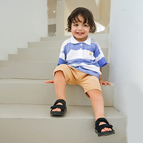 MK MATT KEELY Unisex Kids Summer Sandals Baby Anti-Slip Open Toe Adjustable Walking Shoes for Boys Girls,Size 7.5/8.5 UK Child, Black