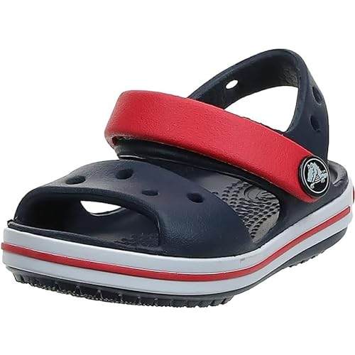 Crocs Unisex Kid's Crocband Sandal, Navy/Red, 10 Child UK
