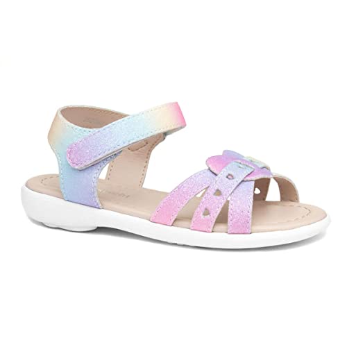 Walkright Girls Rainbow Glitter Heart Sandals - Size 9 Child UK - Multicolour