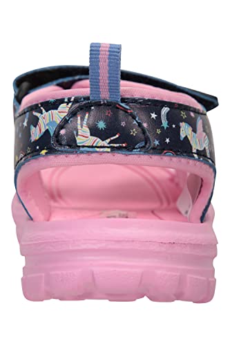 Mountain Warehouse Sand Kids Sandals - Neoprene Lined Kids Beach Shoes, Durable Sandal Shoes, Hook & Loop, Removable Heel Strap Summer Footwear - For Beach Walking Pink Kids Shoe Size 6 UK