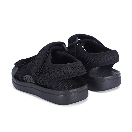 MK MATT KEELY Unisex Kids Summer Sandals Baby Anti-Slip Open Toe Adjustable Walking Shoes for Boys Girls,Size 7.5/8.5 UK Child, Black