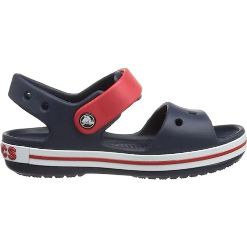 Crocs Unisex Kid's Crocband Sandal, Navy/Red, 10 Child UK