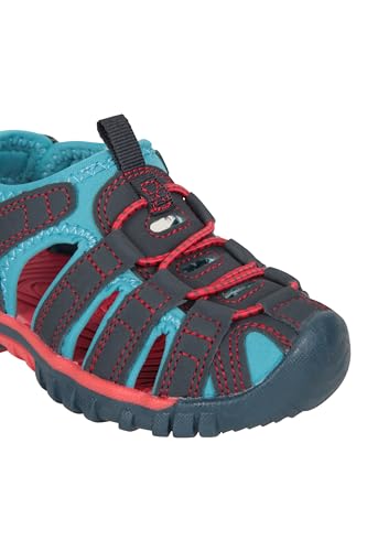 Mountain Warehouse Bay Kids Shandals - Neoprene Shoes Sandals, Comfortable Childrens Beach Shoes, Midsole, Adjustable Shoes - Footwear For Walking, Travelling Dark Blue Kids Shoe Size 12 UK