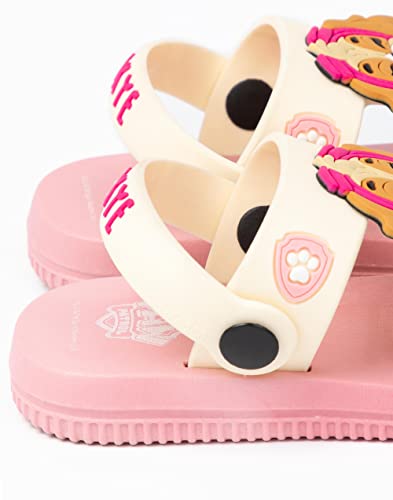 Paw Patrol Girls Sandals | Pink Sliders with Supportive Strap For Kids | Skye The Helicopter Rescue Pup Summer Shoes | Fun Rubber Slip-on Footwear Merchandise Gift for Children and Toddlers