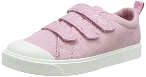 Clarks Girl's City Vibe K Low-Top Sneakers, Pink Pink Canvas Pink Canvas, 11.5 UK Child
