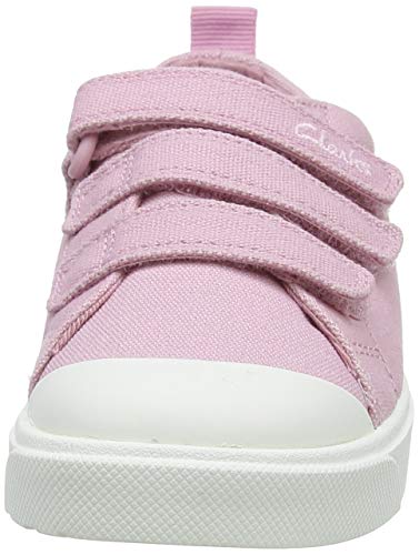 Clarks Girl's City Vibe K Low-Top Sneakers, Pink Pink Canvas Pink Canvas, 11.5 UK Child
