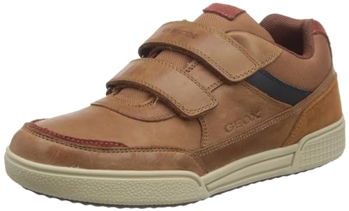 Geox J Poseido Boy C Sneaker, Cognac Blue, 11 UK Child