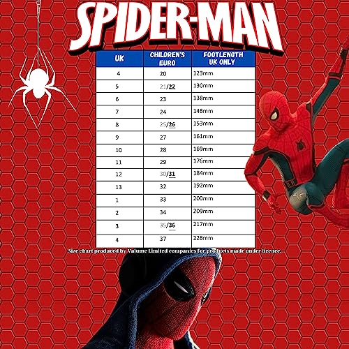 Marvel Spiderman Sports Sandals for Kids Open Toe Easy Fasten Sliders Summer Shoes Red/Black 13 UK Child