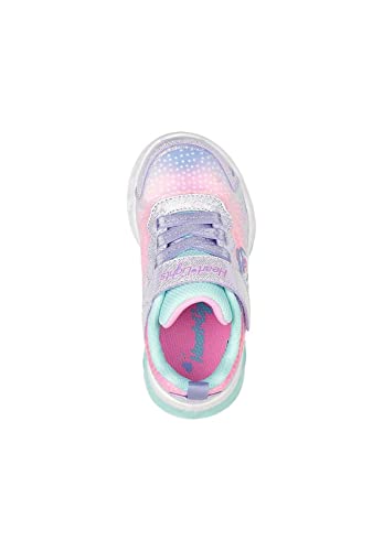 Skechers Flutter Heart Lights Simply Love Sneaker, Lavender Multi, 8 UK Child