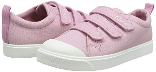 Clarks Girl's City Vibe K Low-Top Sneakers, Pink Pink Canvas Pink Canvas, 11.5 UK Child